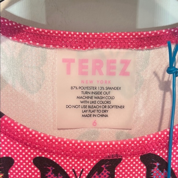 Terez Pink Butterfly tank fit and flare Dress and Top Set size 6 girls new w tag - Picture 2 of 9